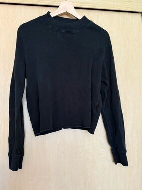 MATE the Label Black Ribbed Long-Sleeve Thermal Top